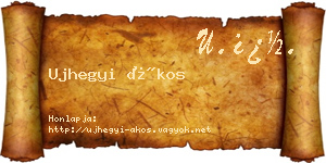 Ujhegyi Ákos névjegykártya